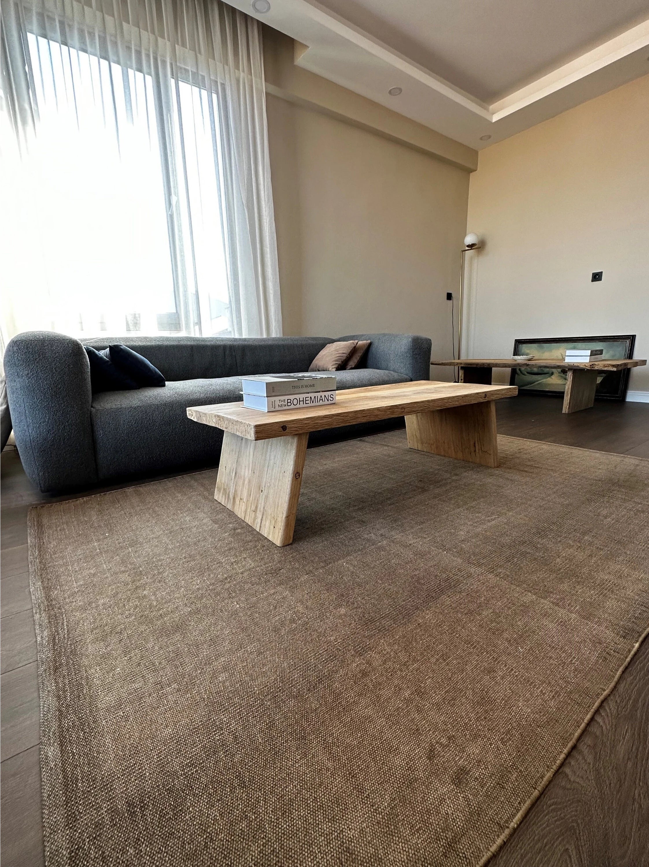 Rustic Large Coffee Table • Reclaimed Live Edge Wood • Handmade Furniture