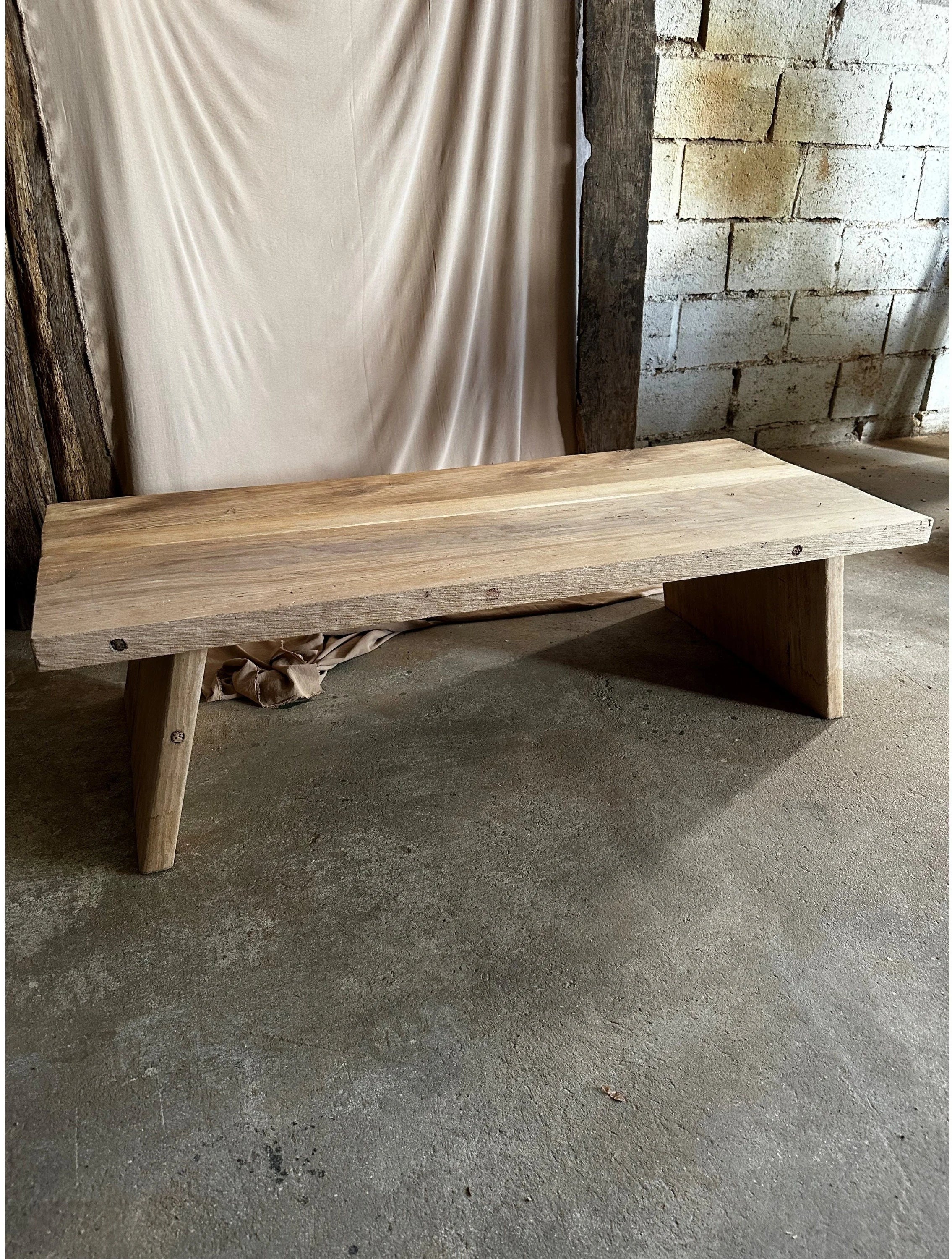 Rustic Large Coffee Table • Reclaimed Live Edge Wood • Handmade Furniture