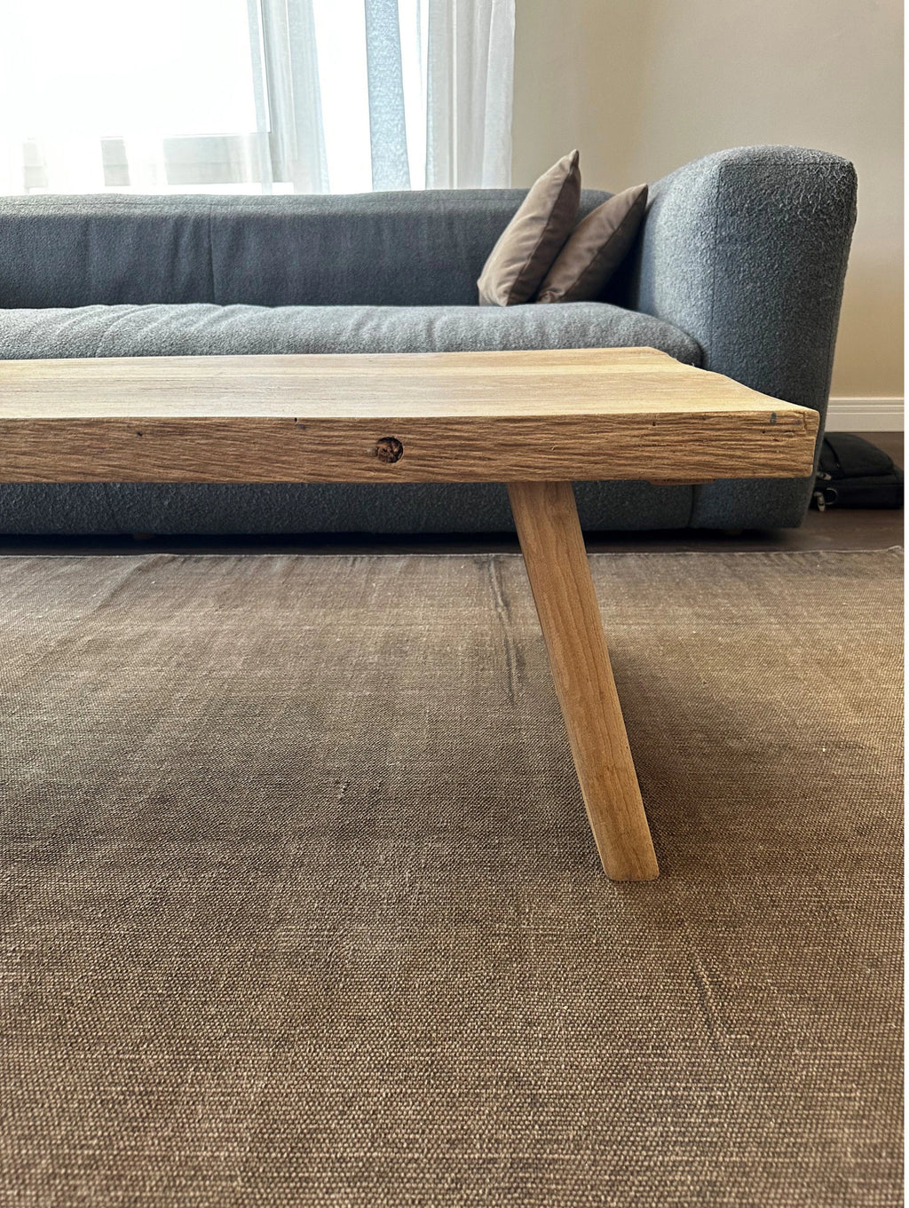 Rustic Large Coffee Table • Reclaimed Live Edge Wood • Handmade Furniture