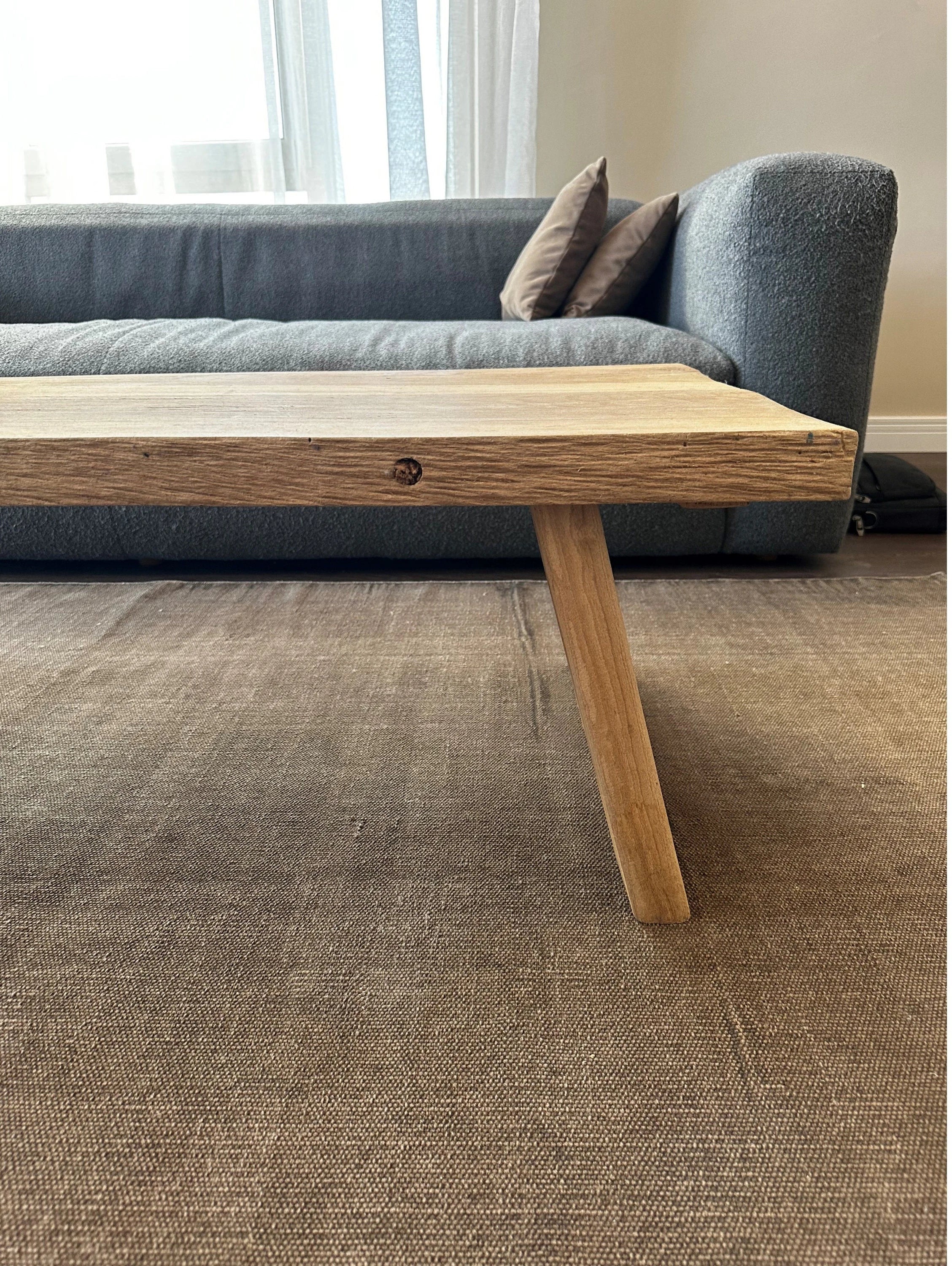 Rustic Large Coffee Table • Reclaimed Live Edge Wood • Handmade Furniture