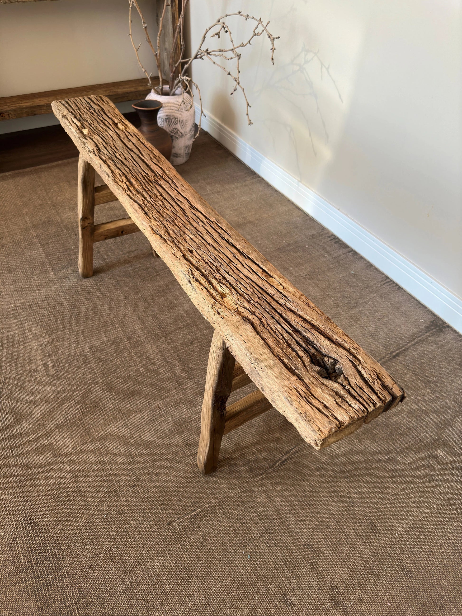 Reclaimed Wood Skinny Bench • Handmade Rustic Furniture • Wooden Stool