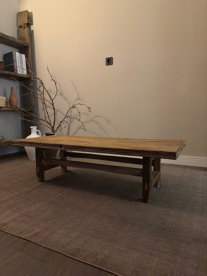 Rustic Low Coffee Table • Reclaimed Handmade Living Room End Table