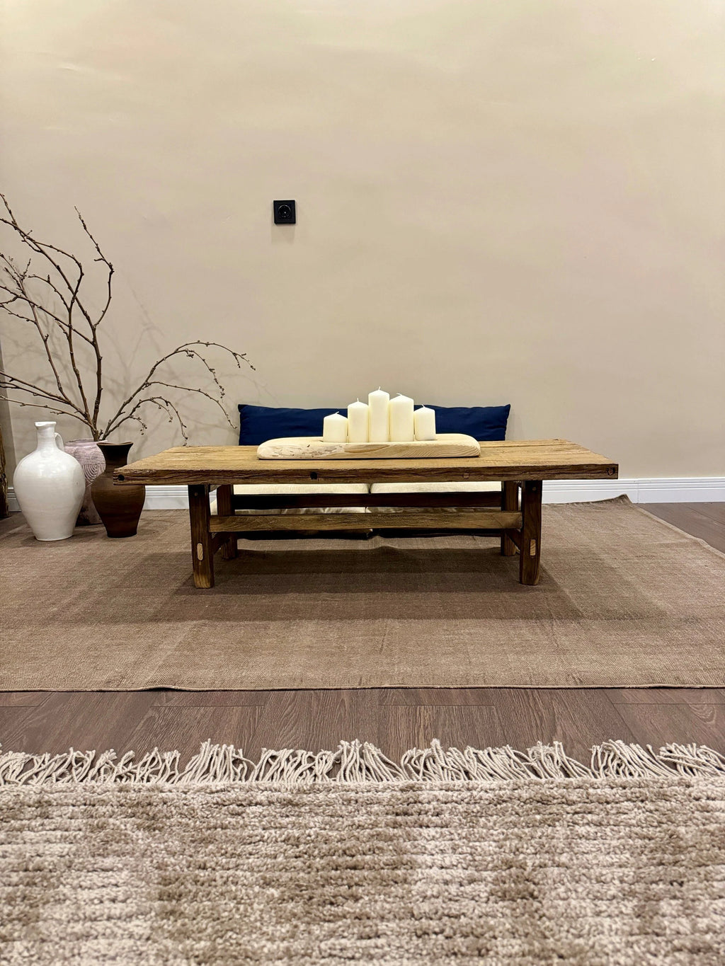 Rustic Low Coffee Table • Reclaimed Handmade Living Room End Table