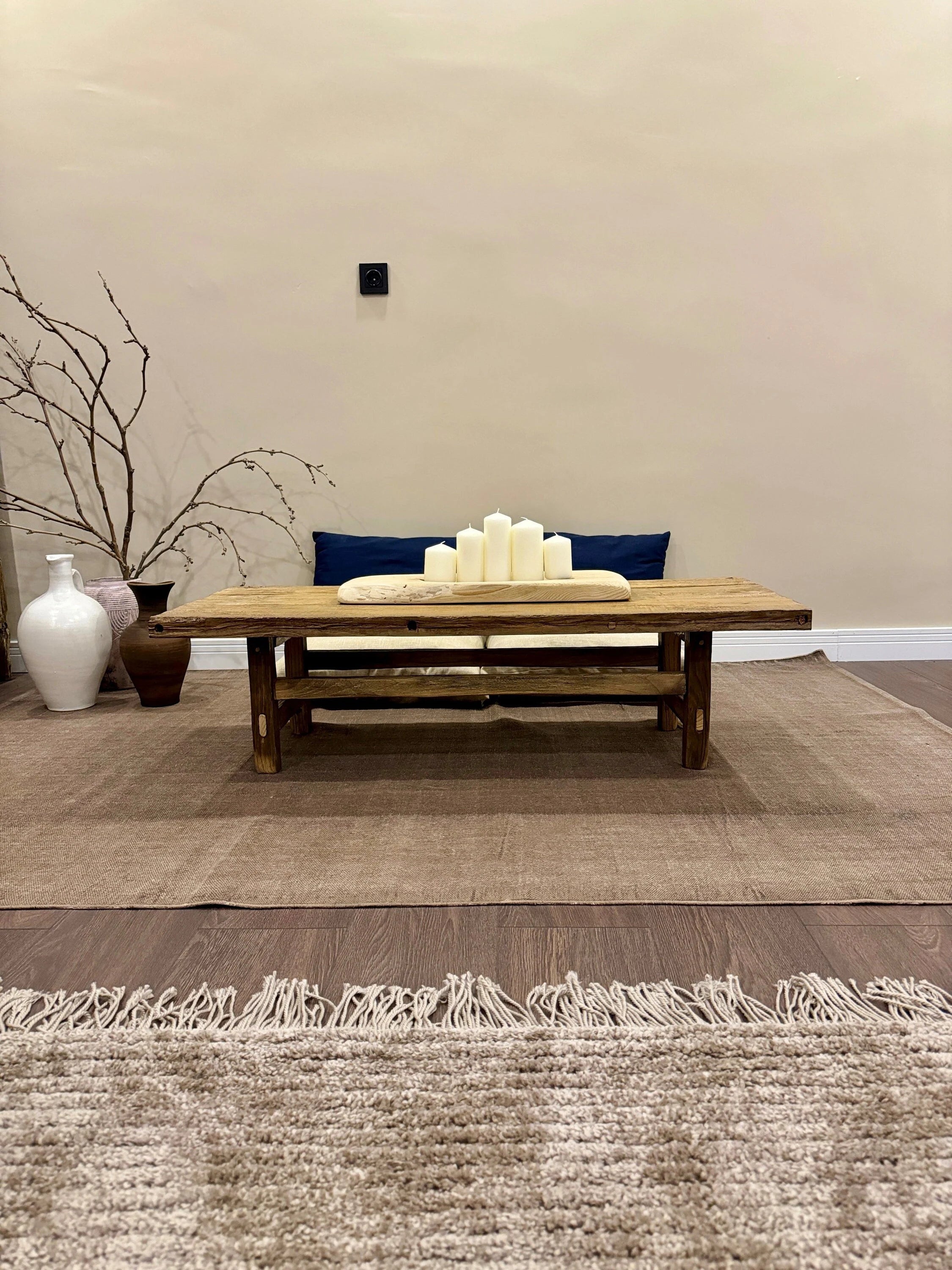 Rustic Low Coffee Table • Reclaimed Handmade Living Room End Table