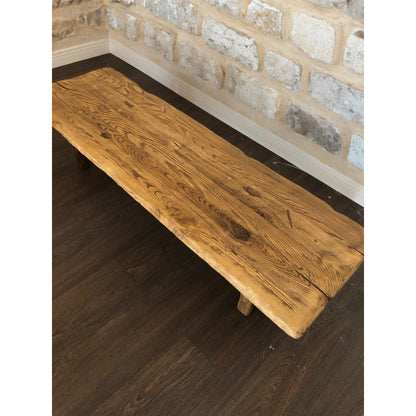 Unique Rustic Chestnut Wood Coffee Table • Reclaimed Live Edge Handmade Living Room Furniture