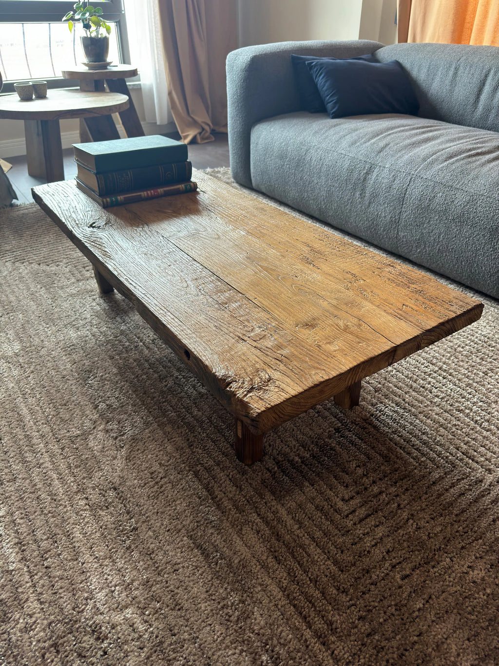 Rustic Low Coffee Table • Reclaimed Handmade Living Room End Table