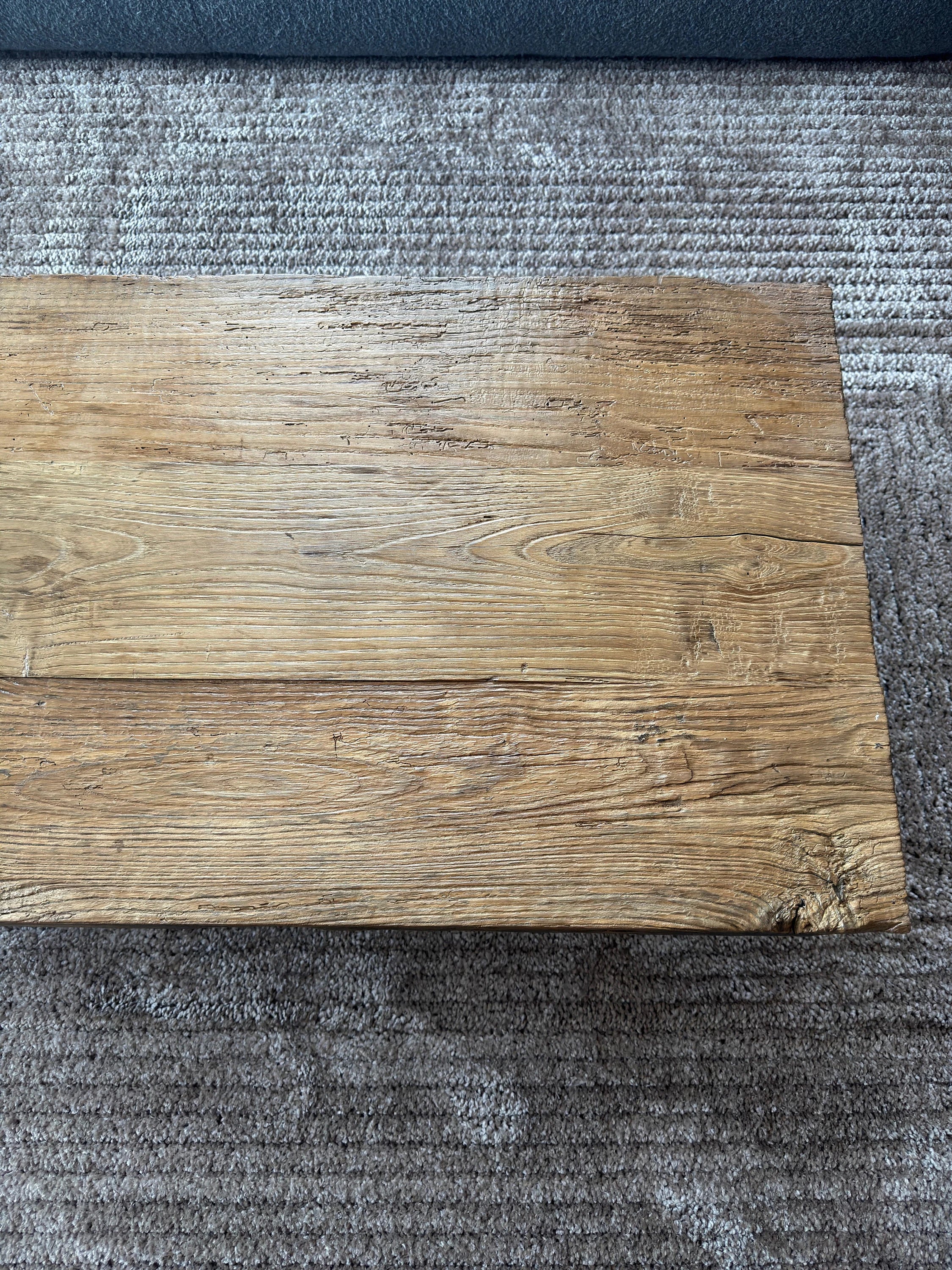 Rustic Low Coffee Table • Reclaimed Handmade Living Room End Table