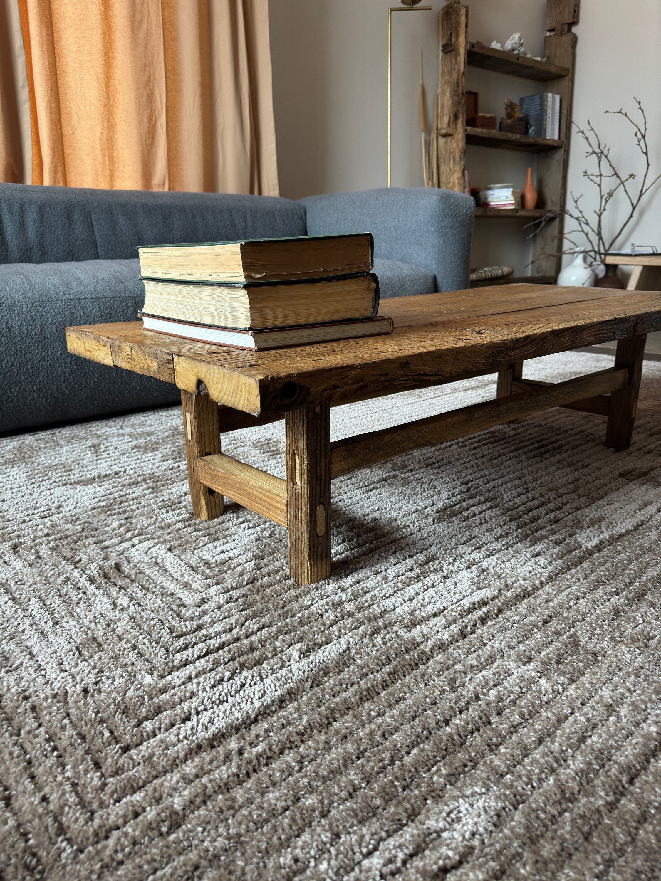 Rustic Low Coffee Table • Reclaimed Handmade Living Room End Table