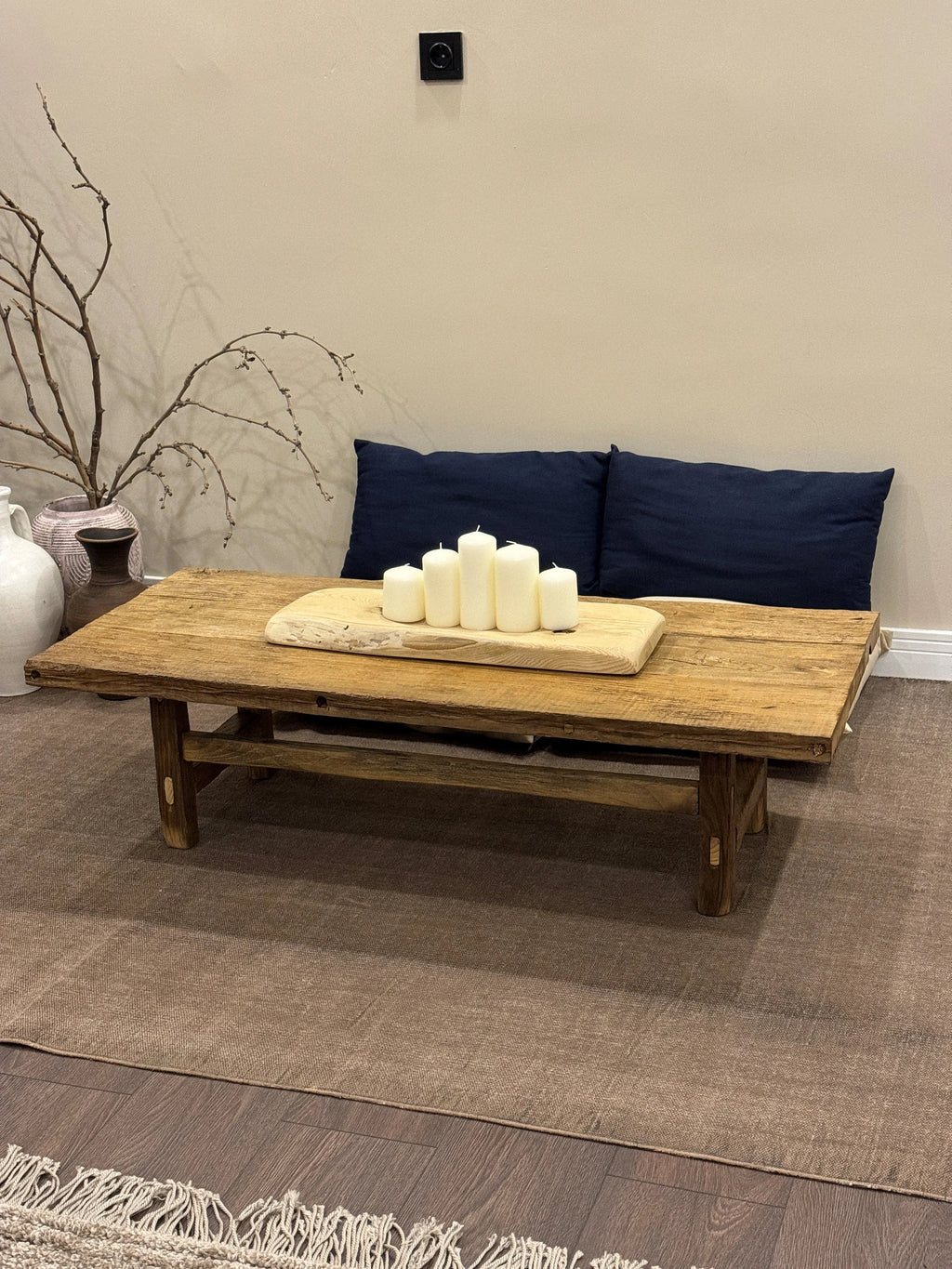 Rustic Low Coffee Table • Reclaimed Handmade Living Room End Table