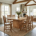 Reclaimed Oak Square Pedestal Dining Table • Handmade Farmhouse Dining Furniture