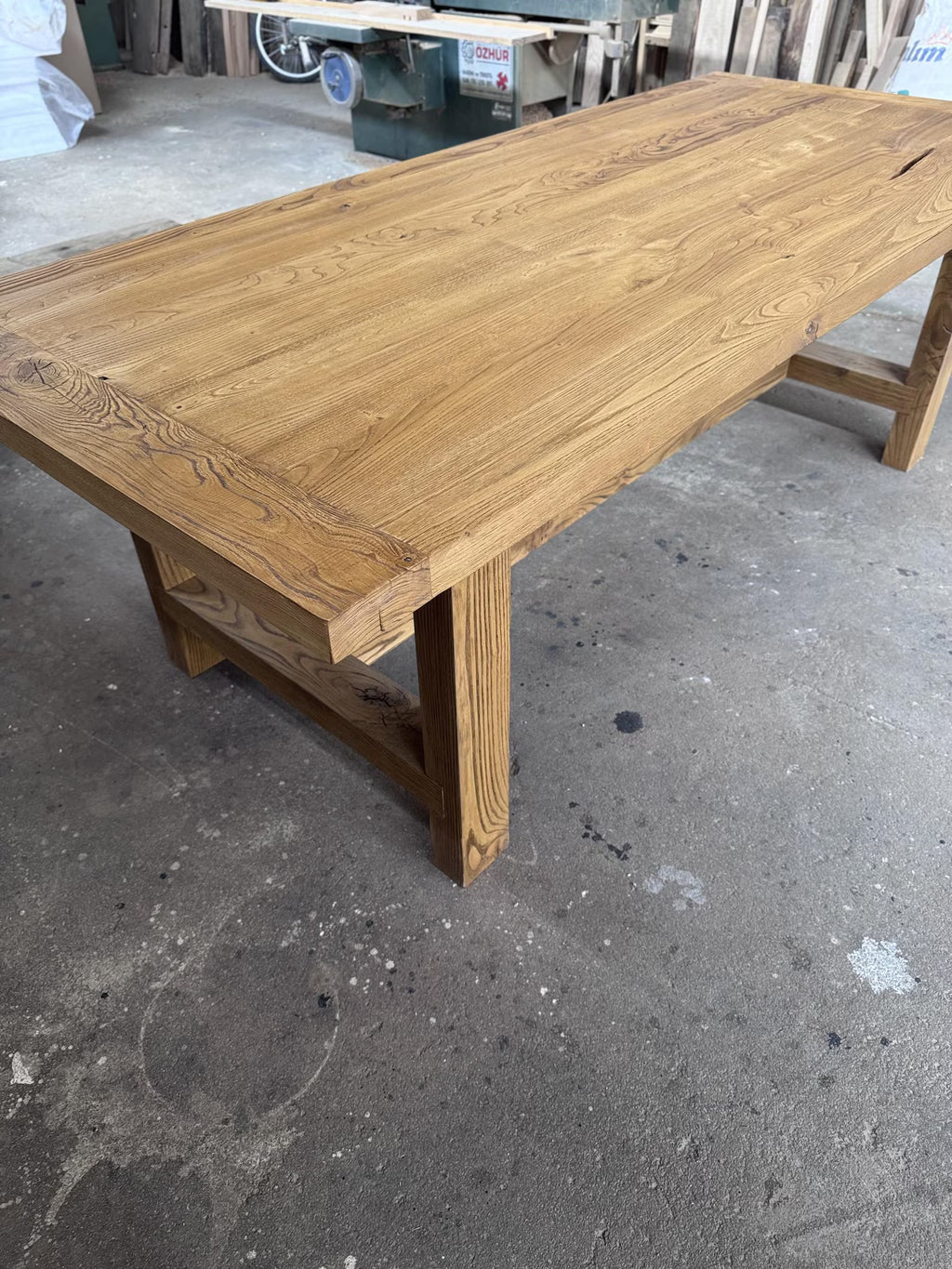 Reclaimed Oak Wood Dining Table • Handmade Farmhouse Dining Furniture