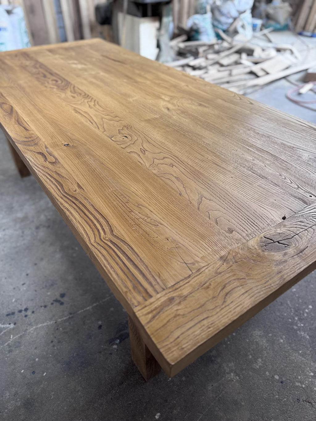 Reclaimed Oak Wood Dining Table • Handmade Farmhouse Dining Furniture