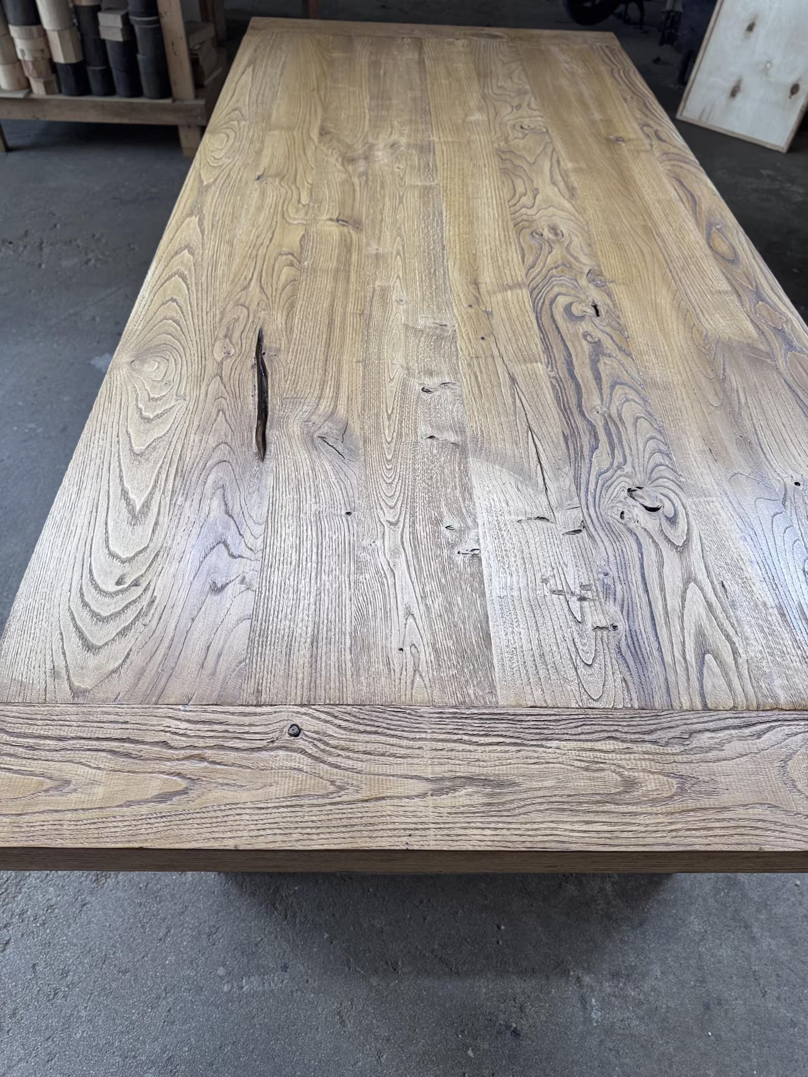 Reclaimed Oak Wood Dining Table • Handmade Farmhouse Dining Furniture