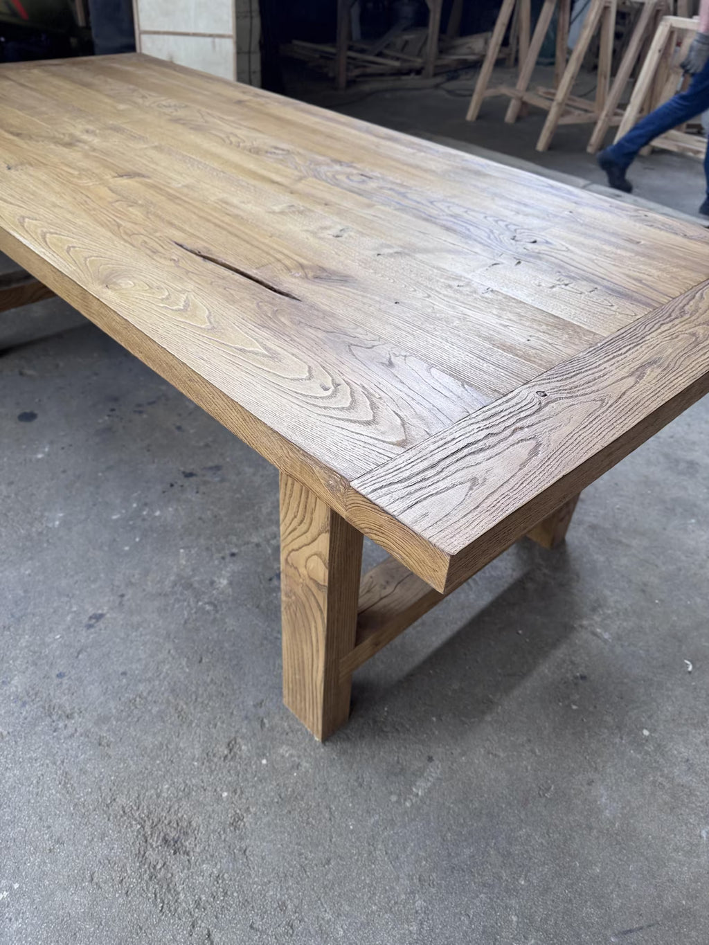 Reclaimed Oak Wood Dining Table • Handmade Farmhouse Dining Furniture