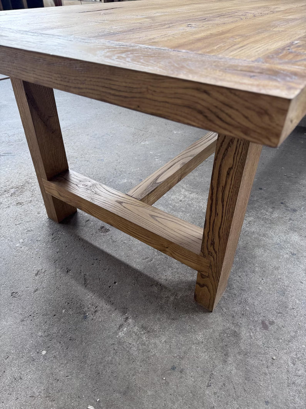Reclaimed Oak Wood Dining Table • Handmade Farmhouse Dining Furniture
