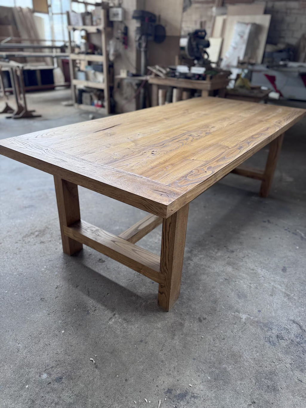 Reclaimed Oak Wood Dining Table • Handmade Farmhouse Dining Furniture