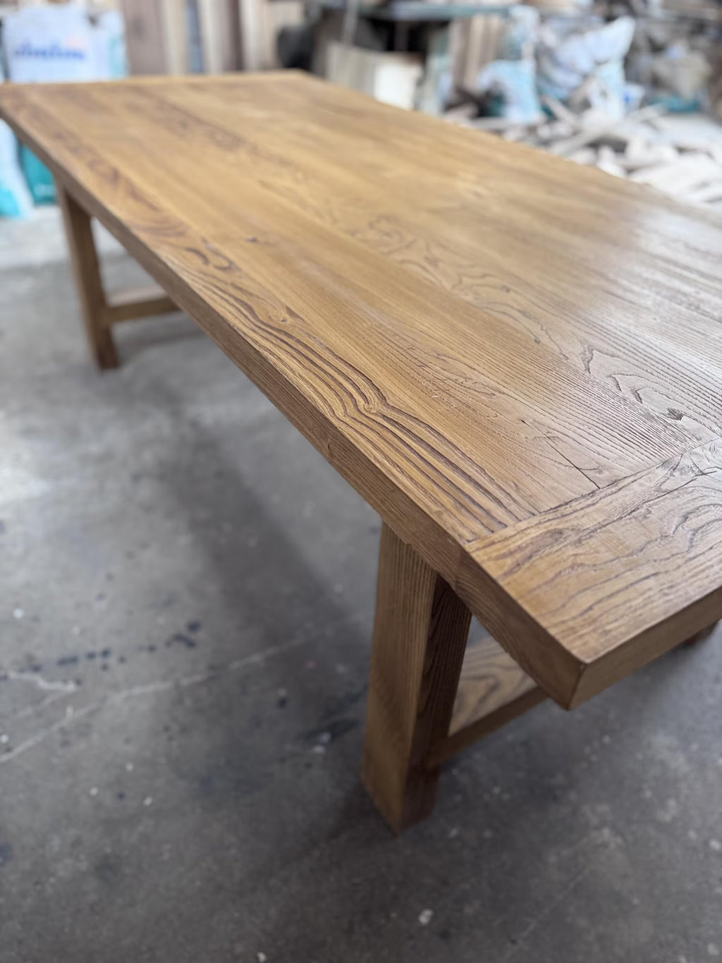 Reclaimed Oak Wood Dining Table • Handmade Farmhouse Dining Furniture