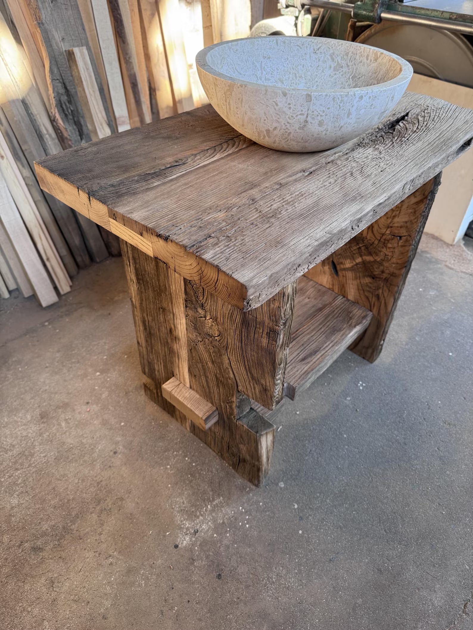 Reclaimed Wood Bathroom Vanity • Makeup Vanity