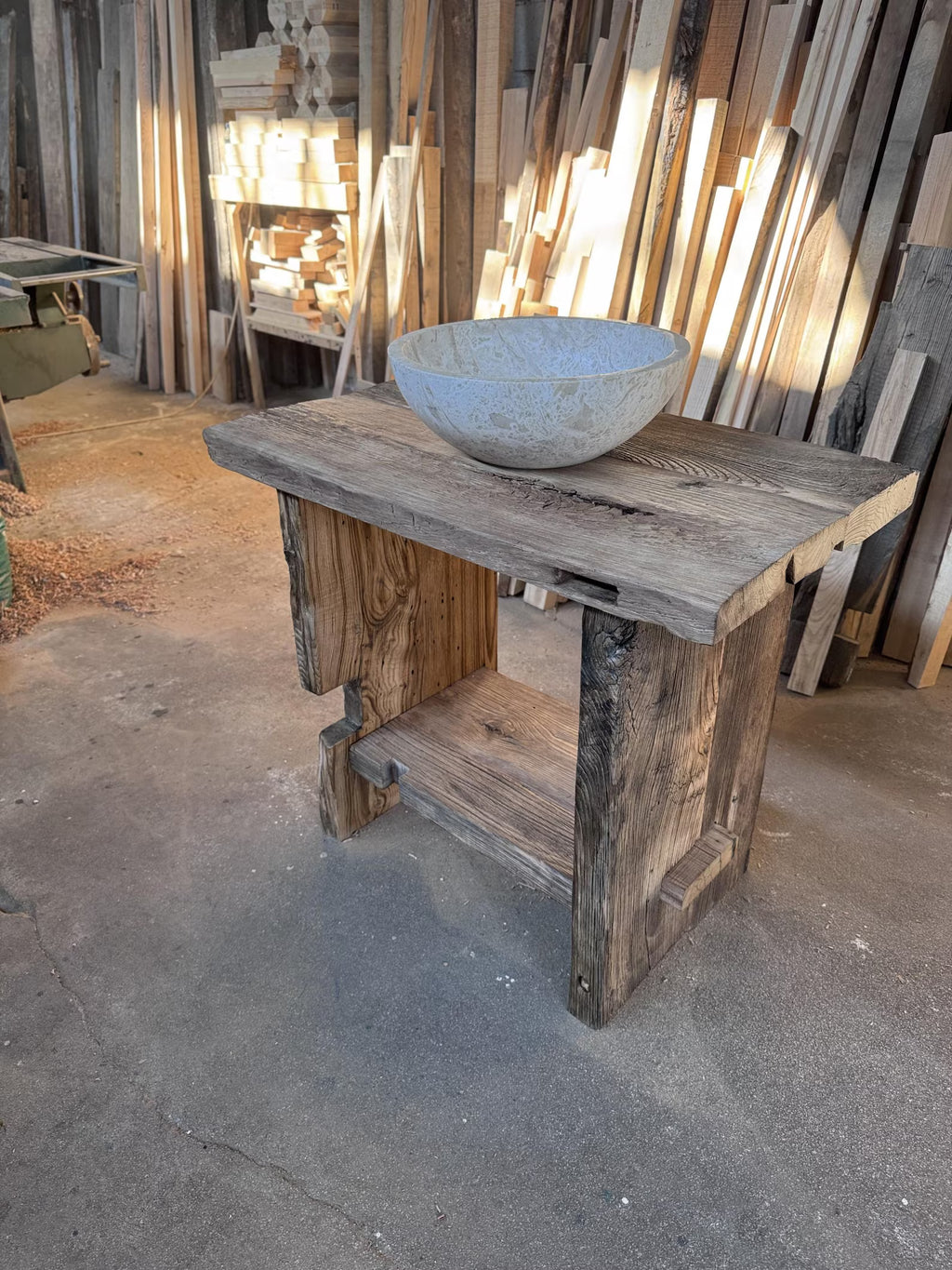 Reclaimed Wood Bathroom Vanity • Makeup Vanity
