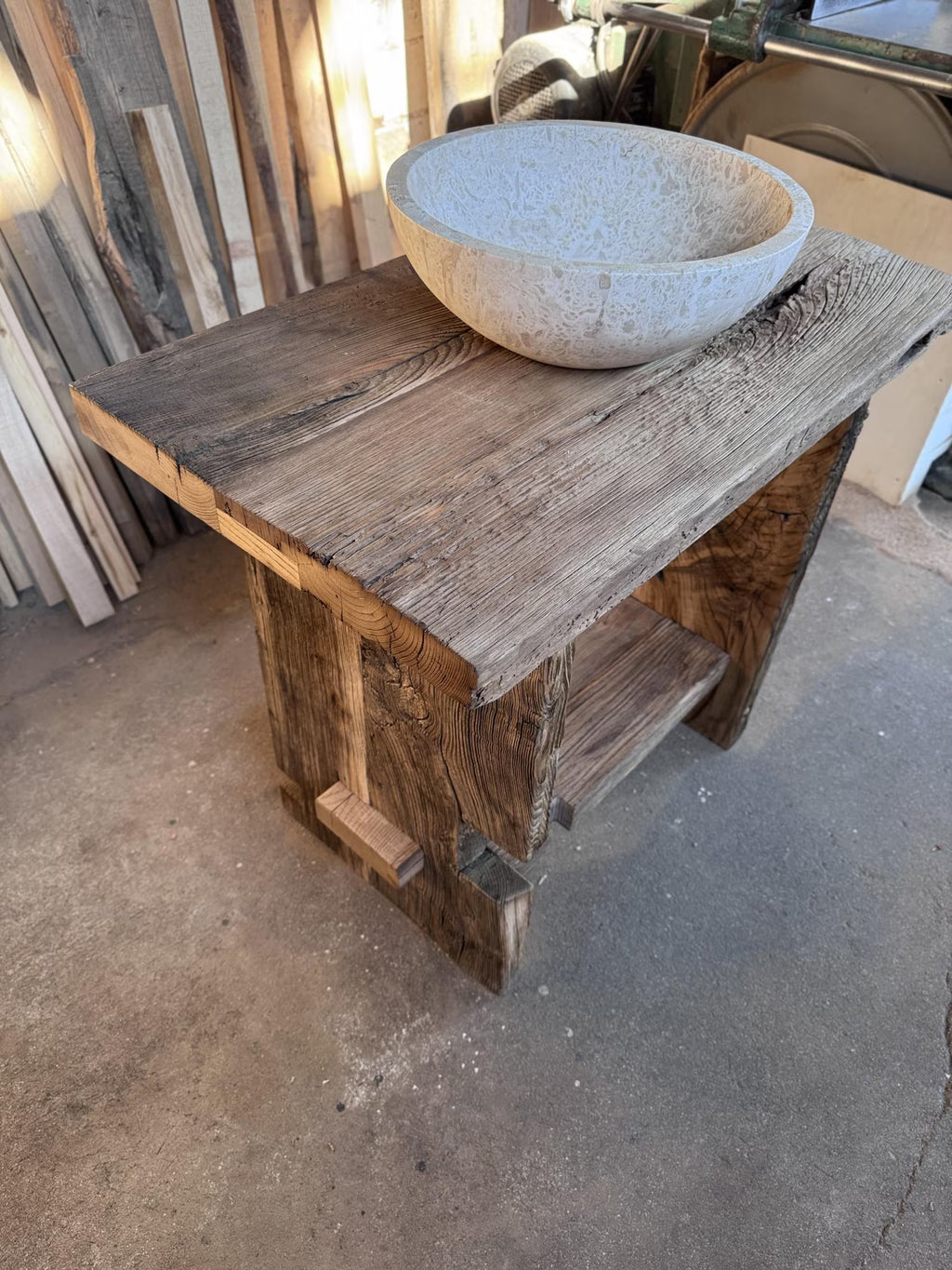 Reclaimed Wood Bathroom Vanity • Makeup Vanity