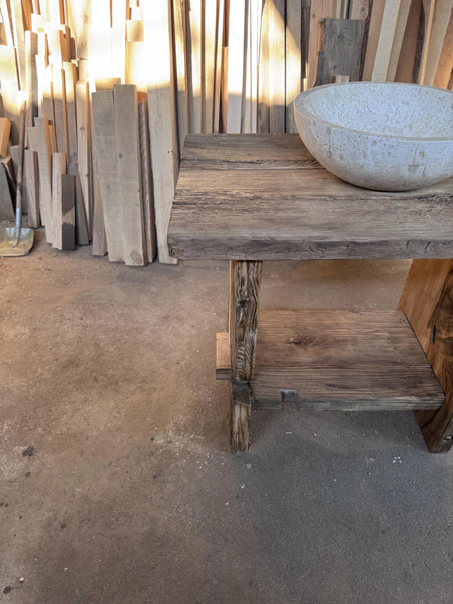 Reclaimed Wood Bathroom Vanity • Makeup Vanity