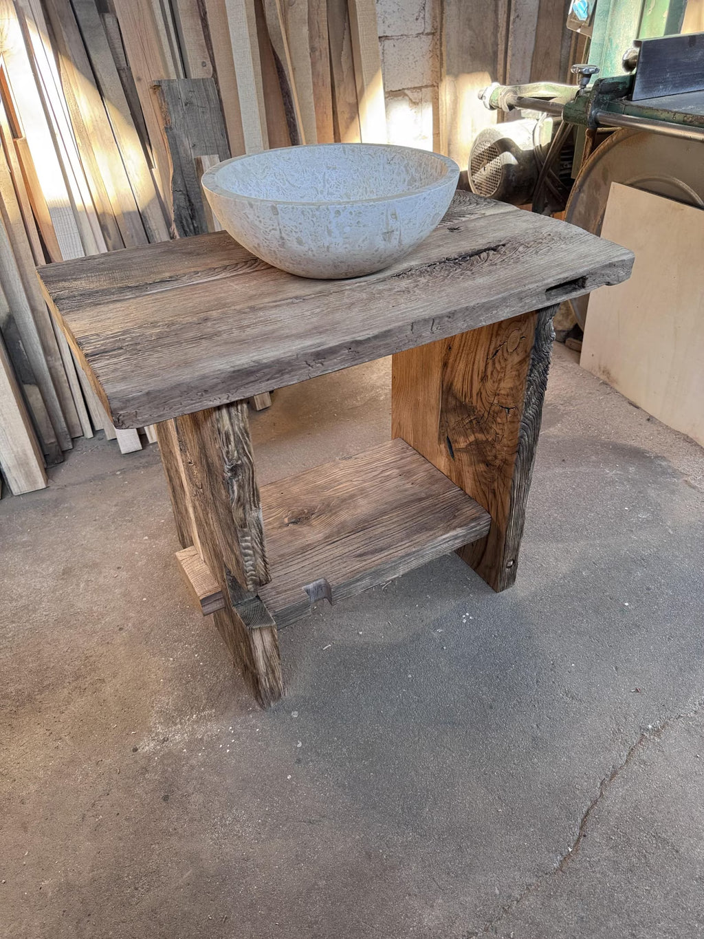 Reclaimed Wood Bathroom Vanity • Makeup Vanity