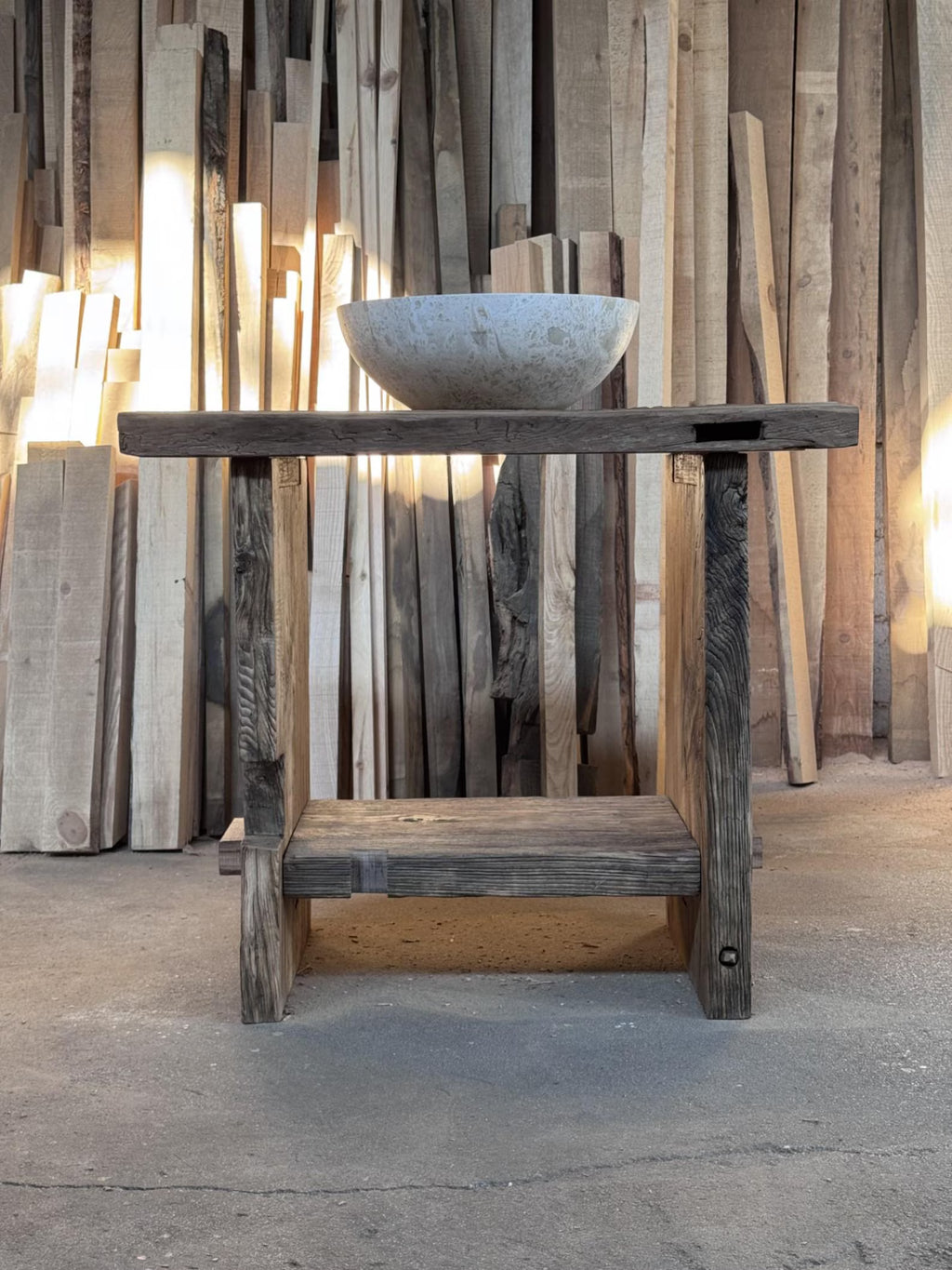 Reclaimed Wood Bathroom Vanity • Makeup Vanity