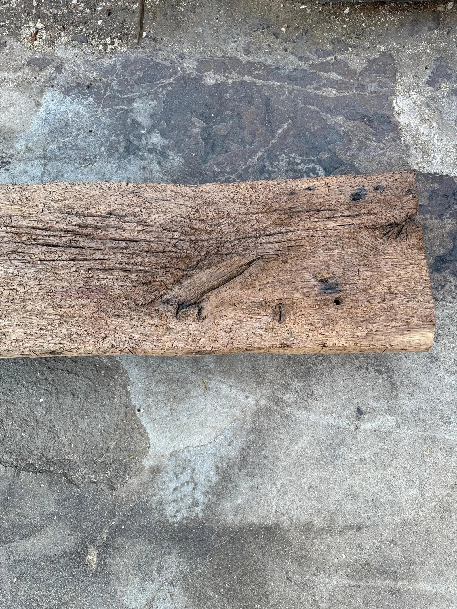 Reclaimed Oak Wood Bench • Handmade Low Shelf • Low Console Table