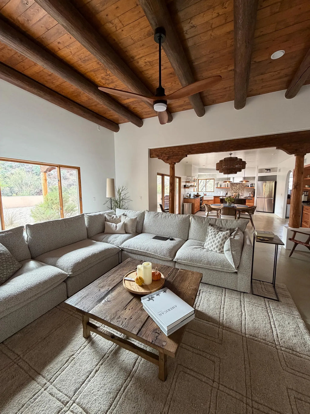 Rustic Large Oak Coffee Table • Reclaimed Handmade Living Room Square End Table