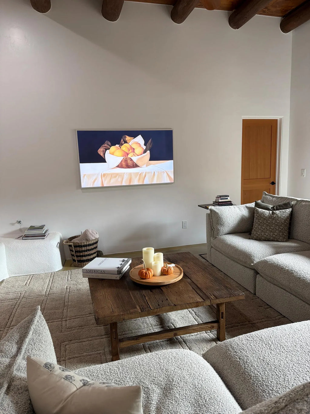 Rustic Large Oak Coffee Table • Reclaimed Handmade Living Room Square End Table