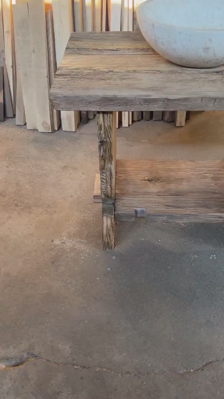 Reclaimed Wood Bathroom Vanity • Makeup Vanity