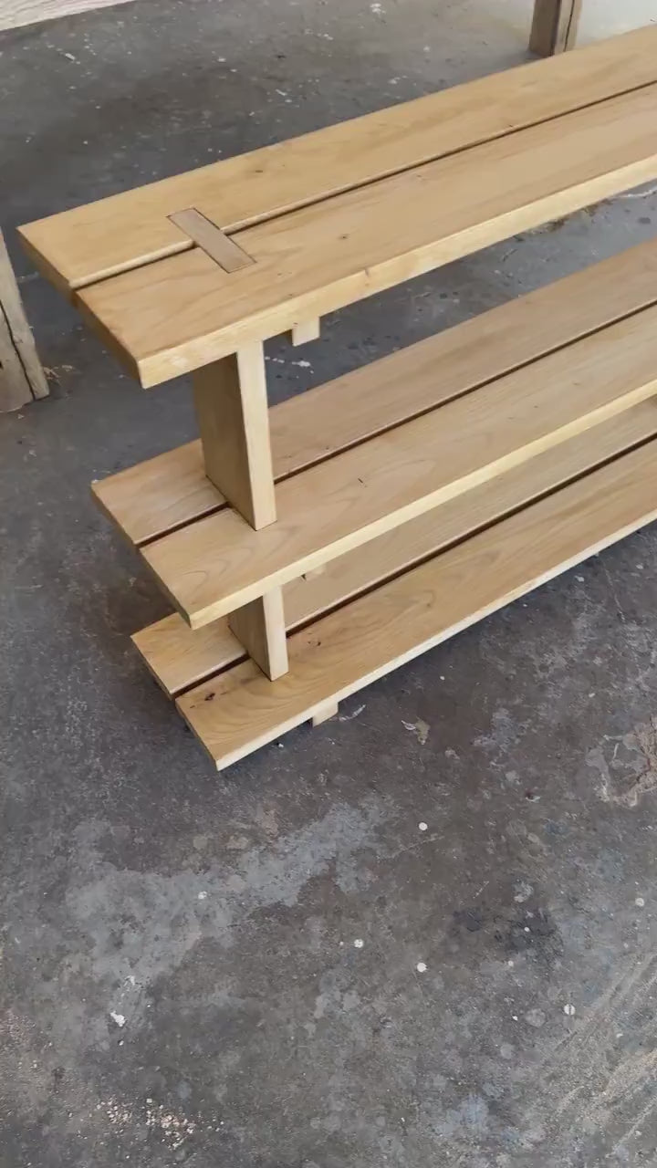 Reclaimed Wooden Shelving Unit With Three Shelves • Rustic Wood Shelf for Living Room