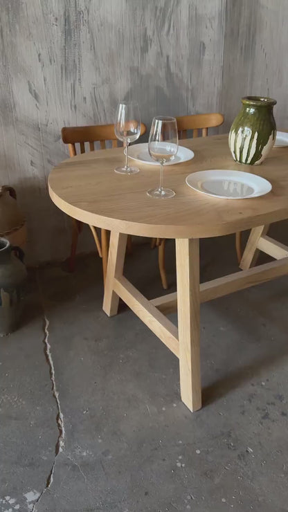 Oak Wood Dining Table • Handmade Farmhouse Dining Table